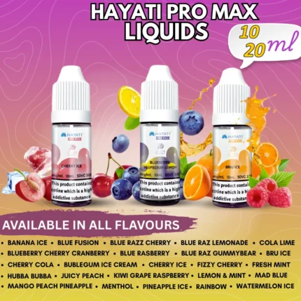 Hayati Pro Max Premium Liquid Flavours